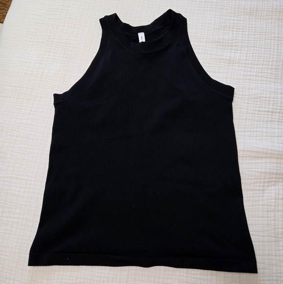 Athleta Tops - Athleta Racerback Ribbed Black Athletic Tank Top Size Large